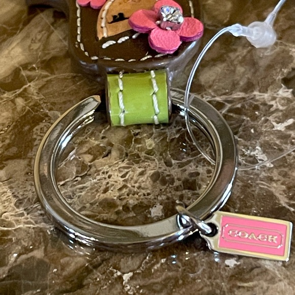 COACH NWT Hawaiian Hula Girl Leather Bag Charm Keychain WITH Dustbag - Picture 10 of 17